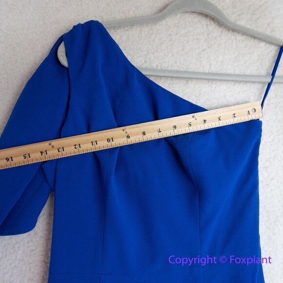 New! Dress the Population Tiffany One Shoulder Midi Dress Electric Blue, size S‎ - Picture 8 of 16